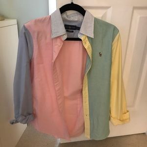 Ralph Lauren multi color button down shirt
